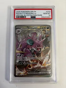 2025 Pokemon Team Rocket’s Nidoking ex #233 SIR PSA 10 GEM MINT Destined Rivals - Image 1