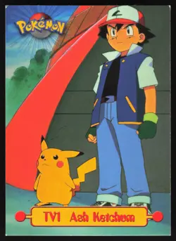 Ash Ketchum - TV1 - Topps Pokemon Series 1 - 1st Print BLUE Logo US - Image 1