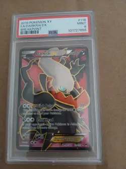 PSA 9 Darkrai EX XY Breakpoint Full Art #118 MINT 118/122 FA 2016 POKEMON TCG - Image 1