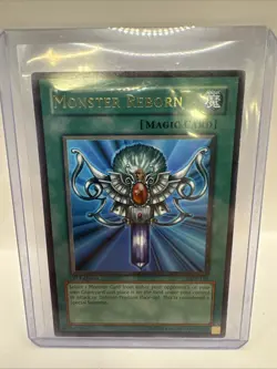 2002 Yugioh Monster Reborn LOB-118 1st Edition Legend Of Blue Eyes Ultra Rare - Image 1