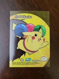 LP! Pokemon Topps Tv Animation Clear Card Pikachu #25 Pc1 Blue Logo - Image 2