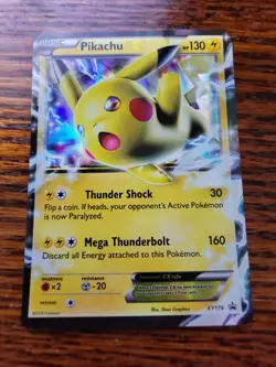 Pikachu EX Pokemon Card Holo Ultra Rare XY174 Black Star Promo - LP - Image 1