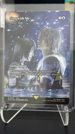 Magic MTG Stay with Me Rhystic Study (Showcase) FFX Non-Foil Final Fantasy 0031 - Image 1