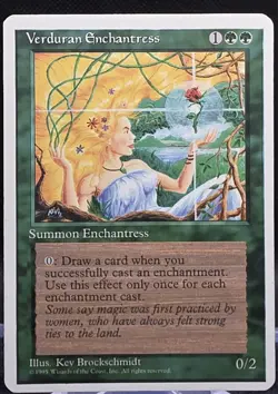Verduran Enchantress MTG Core Set 4th Edition Regular LP - Image 1