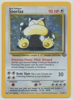 Snorlax 1999 Pokemon Jungle Unlimited Holo Rare #11/64 - HP/DMG - Image 1