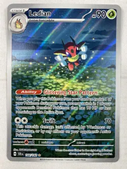 Ledian IR 144/142 Sv07: Stellar Crown Illustration Rare Holo Pokemon TCG NM - Image 1