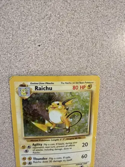 Raichu 014/102 Base Set Holo Pokemon Vintage TCG Heavy Played - Image 3