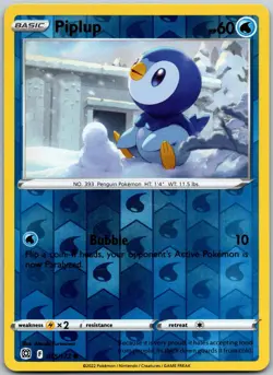 Piplup 035/172 Reverse Holo Common Brilliant Stars NM - Image 1