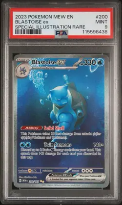 Pokemon Blastoise ex Special Illustration Rare Holo 200/165 SV151 330 HP PSA 9 - Image 1