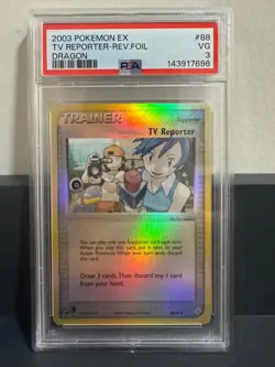 TV Reporter 88/97 EX Dragon Reverse Holo 2003 Pokemon PSA 3 - Image 1