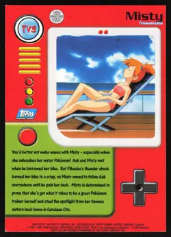 Misty - TV3 - Topps Pokemon Series 1 - 1st Print BLUE Logo UK - HP - Image 2