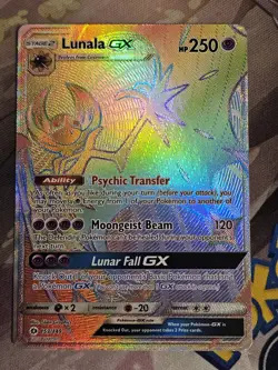 Lunala GX 153/149 Sun & Moon Base Rainbow Rare 2017 Pokemon TCG NM - Image 1