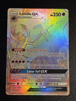 Lunala GX 153/149 Sun & Moon Base Rainbow Rare 2017 Pokemon TCG NM - Image 2