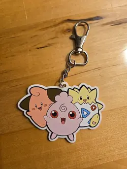 Pokemon "Small But Mighty" Cleffa Igglybuff Togepi Enamel Pin, Keychain & Coin - Image 2