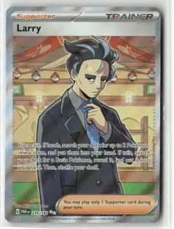POKEMON PARADOX RIFT LARRY FULL ART TRAINER 235/182 TCG HOLO - Image 1