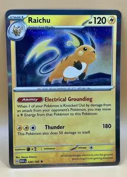 Raichu 026/165 – Scarlet & Violet 151 (Holo Rare) - NM - 2023 Pokemon TCG - Image 1