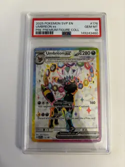 2025 POKEMON SVP EN-SV #176 UMBREON EX PRE PREMIUM FIGURE COLL PSA 10 - Image 1