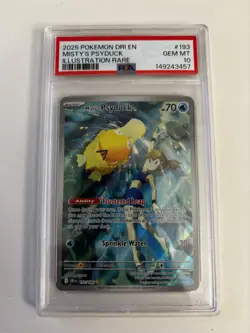 2025 Pokemon Misty's Psyduck Destined Rivals Illustration Rare Foil #193 PSA 10 - Image 1