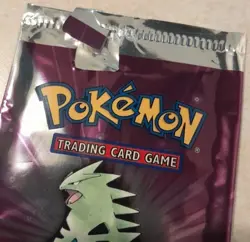 Pokemon TCG Neo Destiny Empty Booster Pack Wrapper Tyranitar No Cards WotC - Image 2