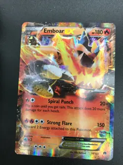 Emboar EX 14/122 ULTRA RARE Pokemon XY Breakpoint Holo NM 2016 - Image 1