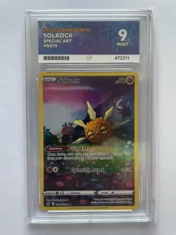 Pokemon TCG Solrock Crown Zenith GG15/GG70 2023 Special Art ACE GRADE 9 MINT - Image 1