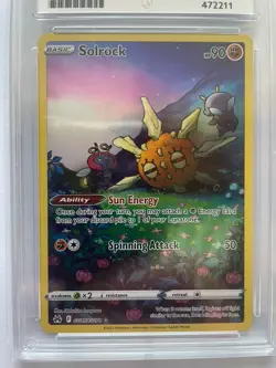 Pokemon TCG Solrock Crown Zenith GG15/GG70 2023 Special Art ACE GRADE 9 MINT - Image 2