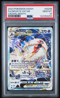 Pokemon TCG Crown Zenith Deoxys VSTAR #GG46 Ultra Rare Full Art Gem Mint PSA 10 - Image 1