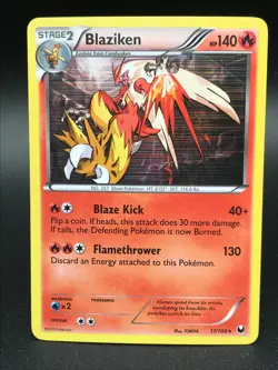 Blaziken HOLO RARE 17/108 BW Dark Explorers Pokemon 2012 NM - Image 1