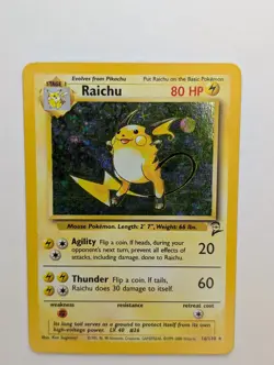 Raichu - 16/130 - Pokemon Base Set 2 Holo Rare Card WOTC LP - Image 1