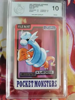 Pokemon Card Dratini Charmander Pocket Monsters Carddass 1997 Japan PGS PSA 10 - Image 2