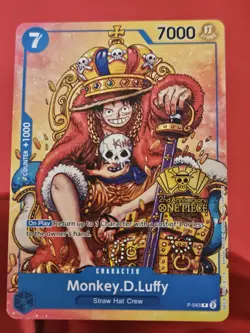 One Piece TCG Monkey.D.Luffy 2nd Anniversary Stamped Promo Card P-043 English - Image 1