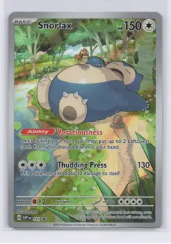 Pokemon TCG Snorlax SVP 057 Scarlet & Violet Promo Full Art Holo Card NM - Image 1