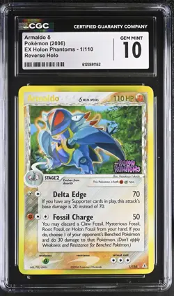 CGC 10 Armaldo 2006 EX Holon Phantoms 1/110 Reverse Holo STAMPED Pokemon Card - Image 1