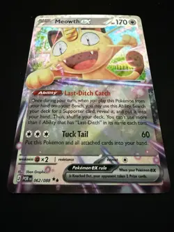 Meowth ex 062/088 ME03 Perfect Order Double Rare Holo Pokemon TCG Card NM - Image 3