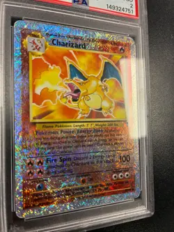 2002 POKEMON LEGENDARY COLLECTION#3 CHARIZARD-REVERSE FOIL PSA 2 - Image 3