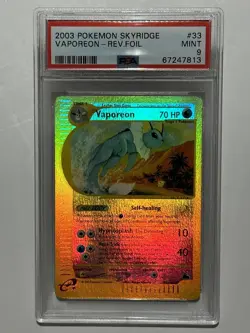 2003 Pokemon Skyridge - Vaporeon Rev.Foil #33 PSA 9 MINT - Image 1