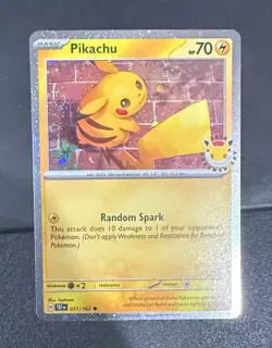 Pikachu - 051 /162 - Stamped 2026 Pokemon Day 30 Promo - 2x Swirls - Image 1