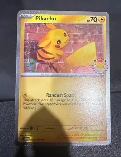 Pikachu - 051 /162 - Stamped 2026 Pokemon Day 30 Promo - 2x Swirls - Image 3