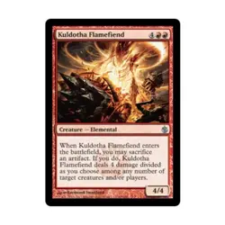 WOTC MtG Mirrodin Besieged Kuldotha Flamefiend (U) (x4) NM - Image 1