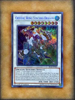 Yugioh Crystal Wing Synchro Dragon BLLR-EN062 Secret Rare 1st Ed NM - Image 1