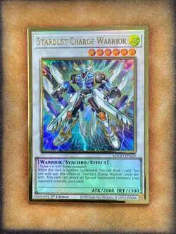 Yugioh Stardust Charge Warrior MAGO-EN029 Gold Rare 1st Ed NM - Image 1
