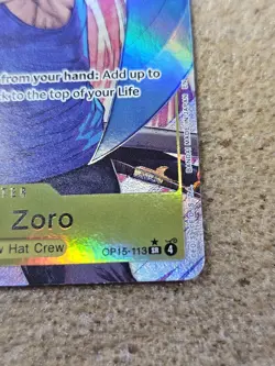 One Piece Card Game Roronoa Zoro SR Alt Art OP15-113 Adventure on KAMI's Island! - Image 5