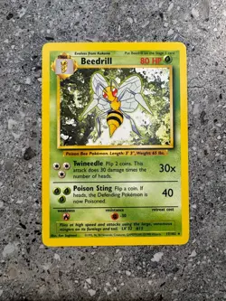 Pokemon TCG Cards Beedrill 17/102 Base Set Rare EXC - Image 1