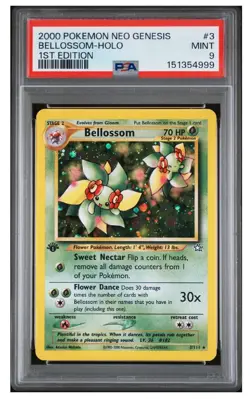 2000 Pokemon Bellossom 3/111 1st Edition Neo Genesis Holo PSA 9 MINT - Image 1