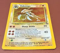POKEMON TCG KABUTOPS 9/62 RARE HOLO FOSSIL SET EX/NEAR MINT PACK TO FOLDER - Image 2