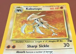 POKEMON TCG KABUTOPS 9/62 RARE HOLO FOSSIL SET EX/NEAR MINT PACK TO FOLDER - Image 3