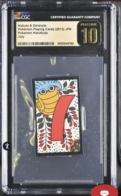 CGC Pristine 10 Pokemon 2013 Kabuto Omanyte Hanafuda Kanto July - Image 1