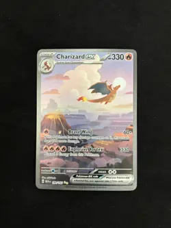 Pokemon TCG Charizard EX 199/165 Scarlet & Violet 151 English NM-M Condition - Image 1
