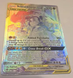 Reshiram & Zekrom GX 259/236 Rainbow Secret Rare Cosmic Eclipse TAG TEAM Pokemon - Image 4