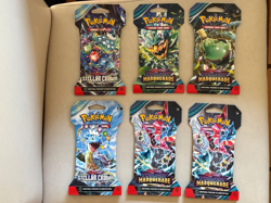 Pokemon x2 Stellar Crown x4 Twilight Masquerade SLEEVED Booster Packs Sealed - Image 1